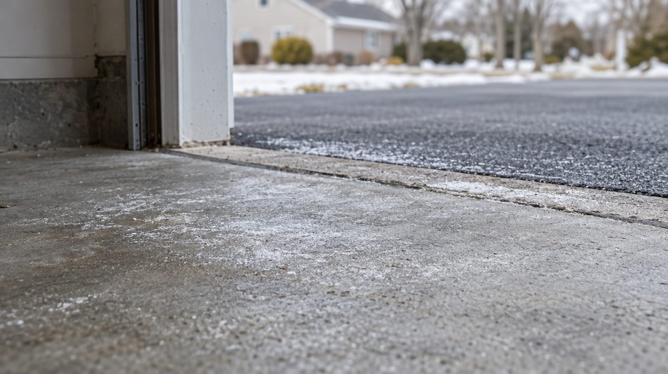 Coated exterior concrete at an entrance